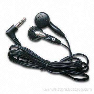 Stereo Earphones with 3.5mm L-shaped Plug, Used for iPod and MP3 Player